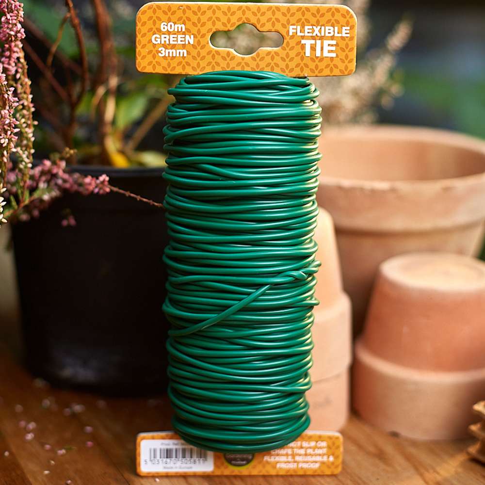 Flexibelt uppbindningsband, grönt, 60 m